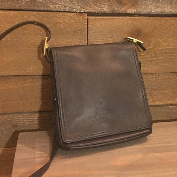 vintage coach leather messenger bolsa