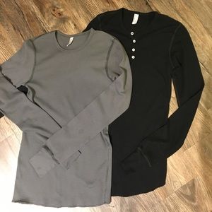 Two American Apparel Unisex Thermal Shirts