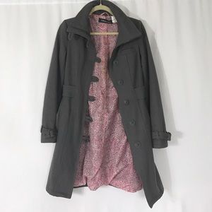 Billabong long grey wool trench