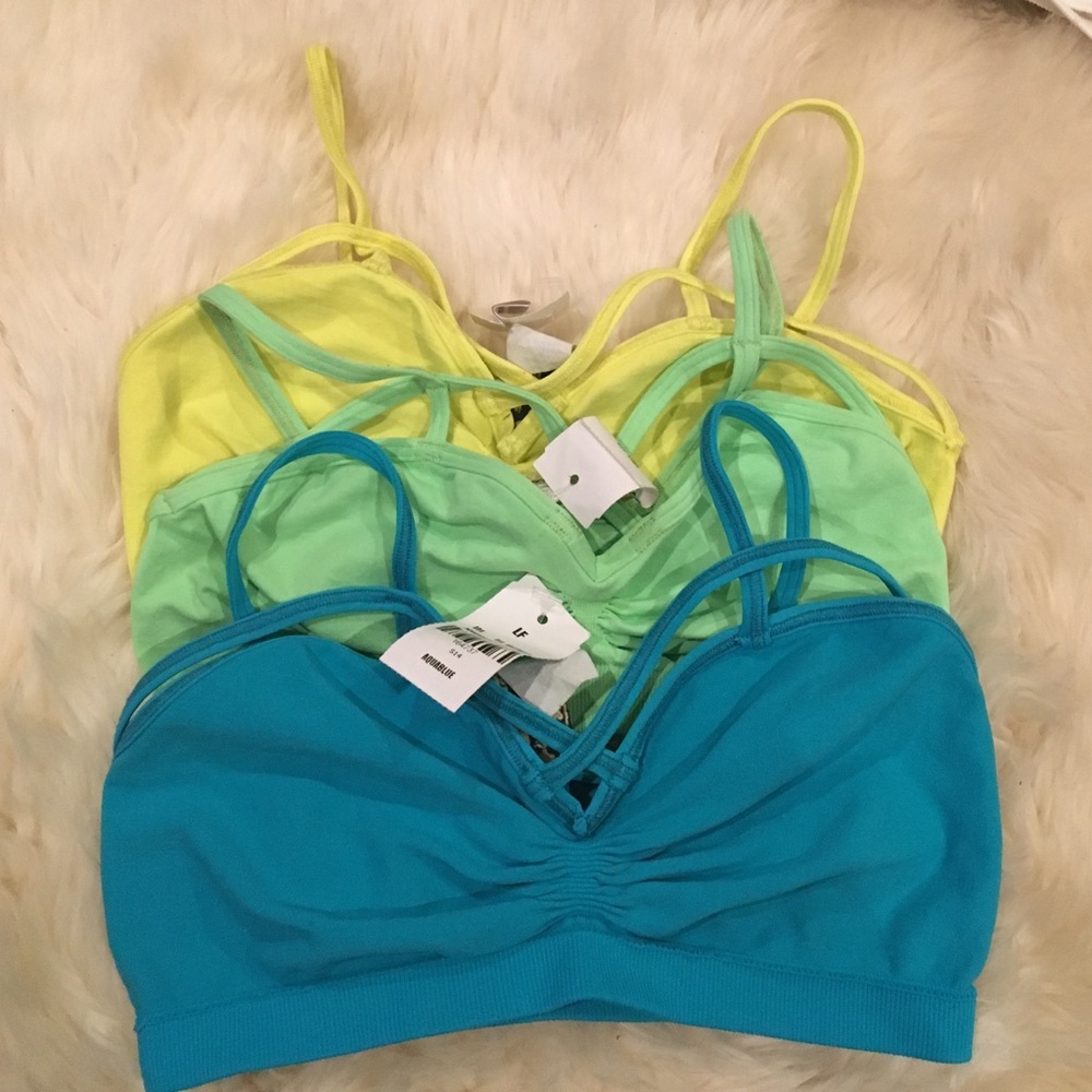 3 LF store bralettes strappy Criss Cross nwt NEW