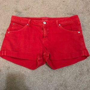 Red Hudson cuffed shorts