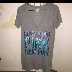 PINK VICTORIAS SECRET BLING TSHIRT