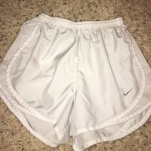 white Nike shorts