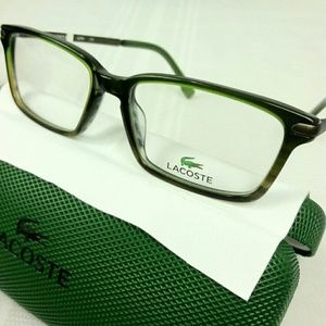 New designer Lacoste eyeglass frames, case/cloth