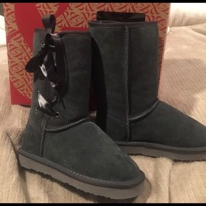 Style & Company dark grey mid calf boots.