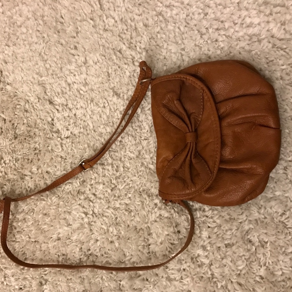 Tan leather purse