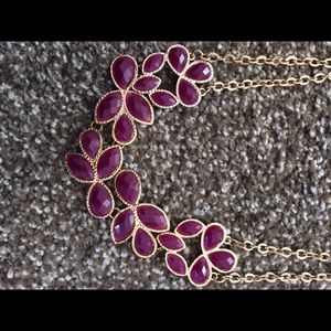 Merona magenta flower necklace