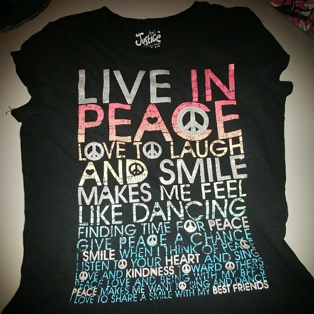 Justice size 12 inspirational short sleeve shirt