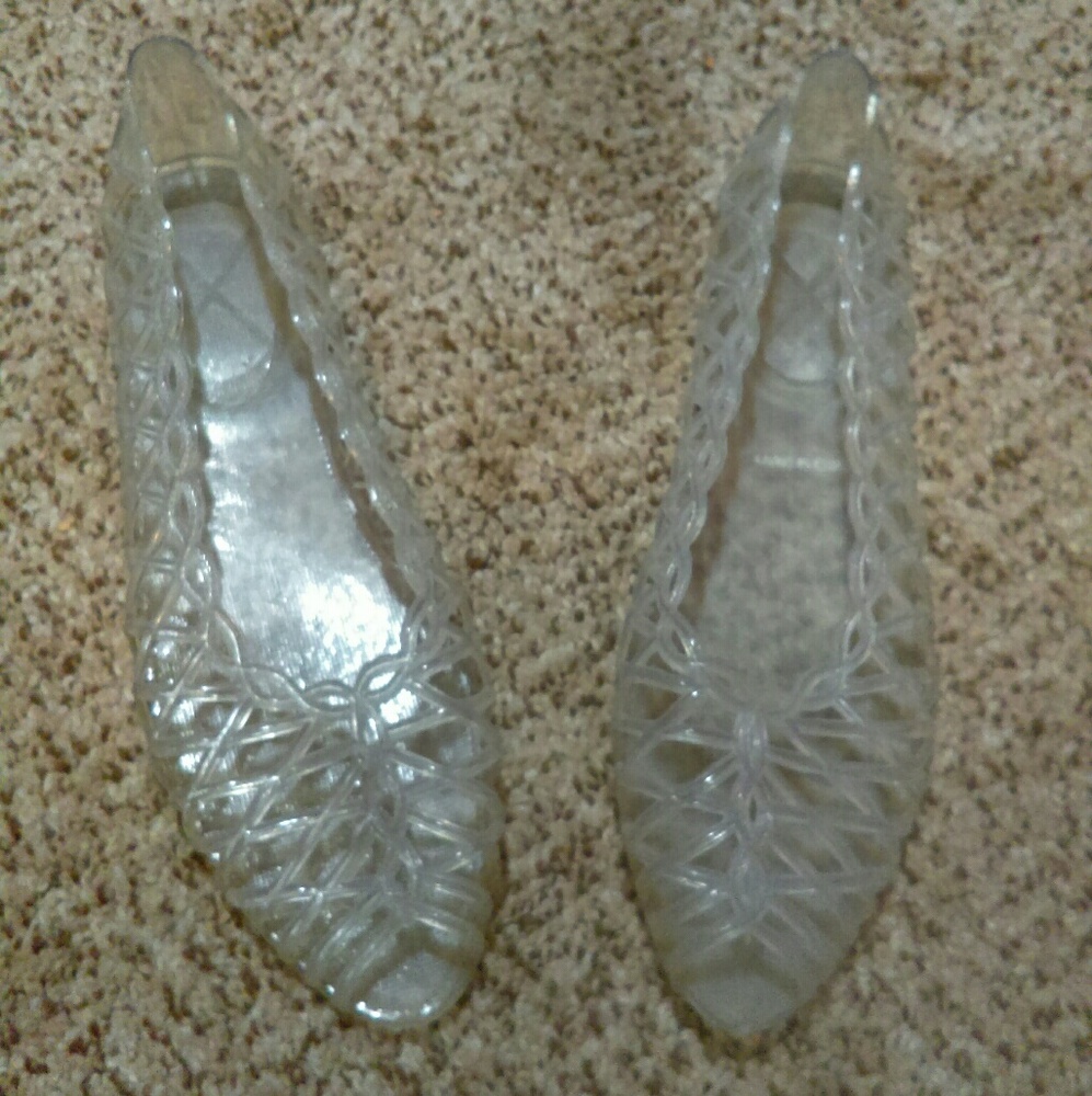 Women's clear see-through flat sandals