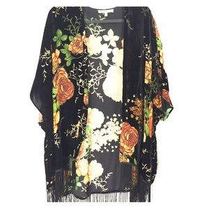 Velvet fringe cardigan