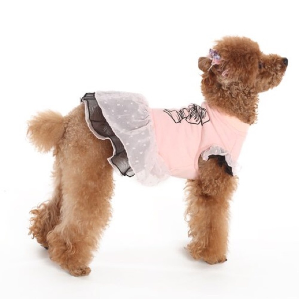 Ribbon Pink Layered Tutu Dress Pet Clothing