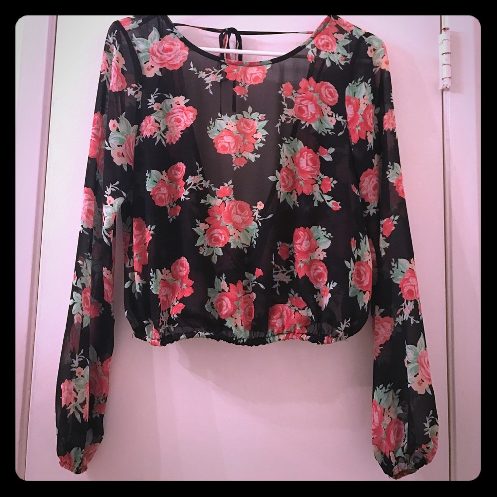 Black and floral Guess Blouse