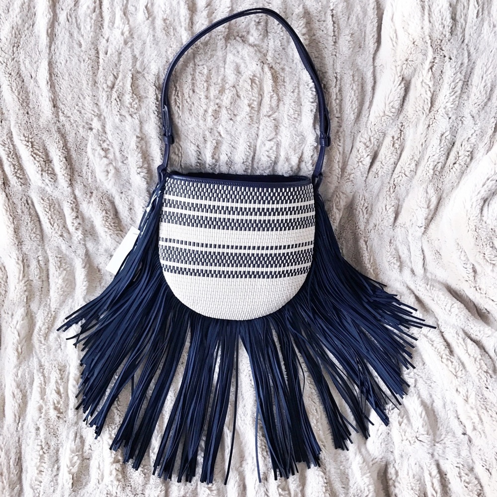 ⚡️FLASH SALE⚡️Tory Burch Woven Leather Fringe Hobo - Picture 5 of 8