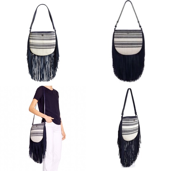 ⚡️FLASH SALE⚡️Tory Burch Woven Leather Fringe Hobo - Picture 2 of 8