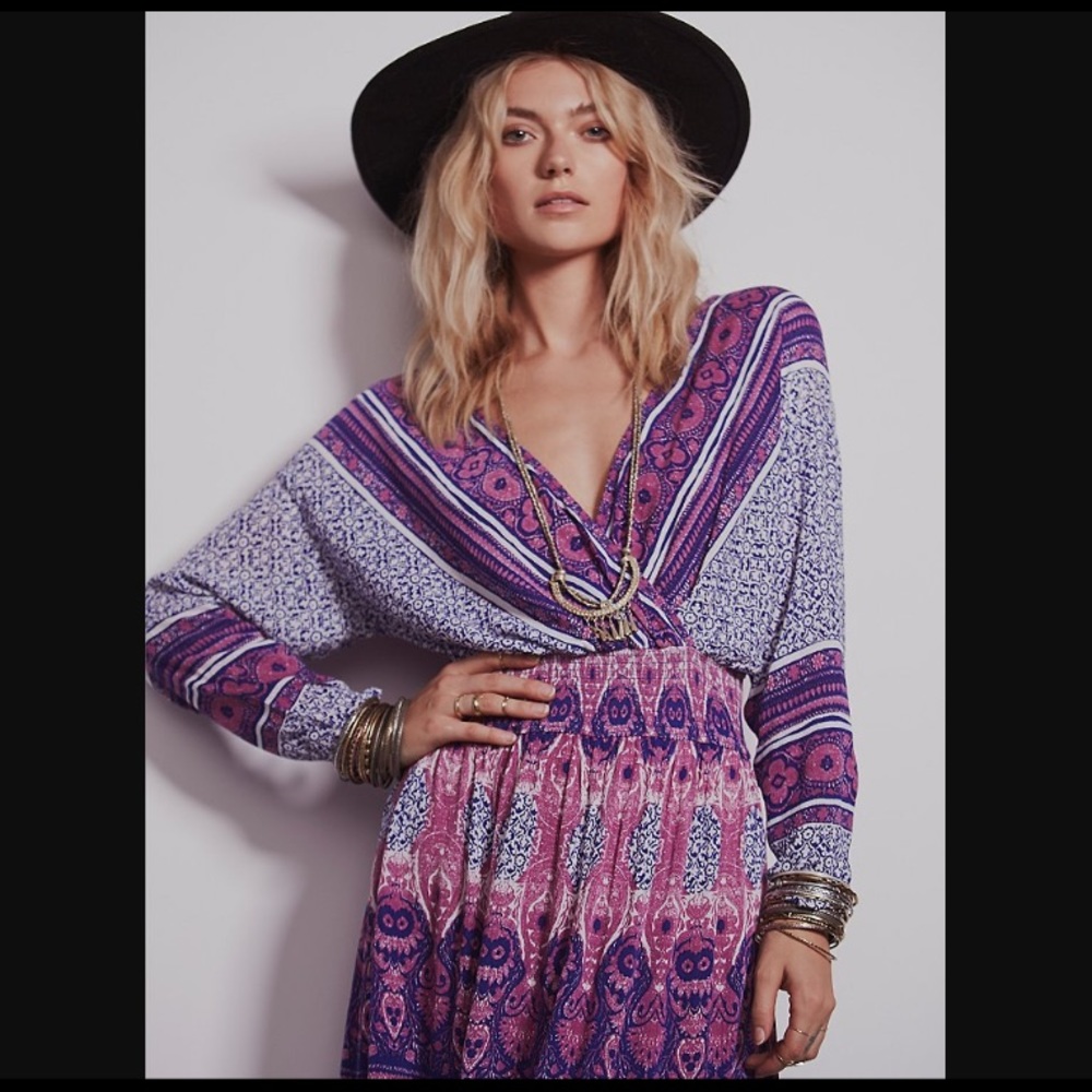 NWT Free People She's a Lady Dress  in Purple - Picture 7 of 8