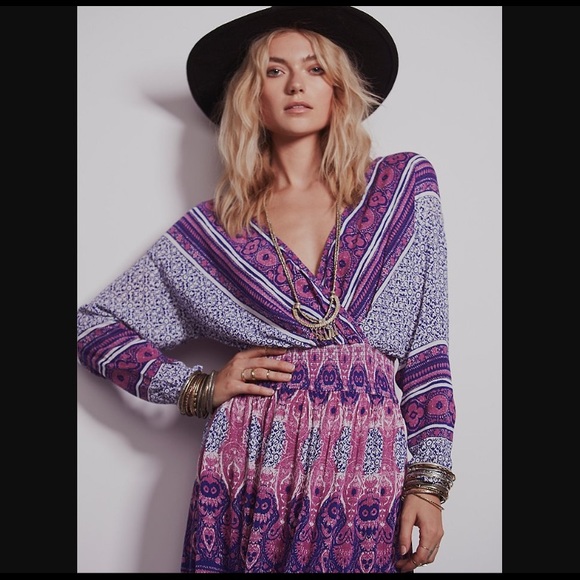 NWT Free People She's a Lady Dress in Purple - Picture 7 of 8