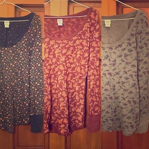 3 Mossimo Supply Co. floral thermal waffle knits!