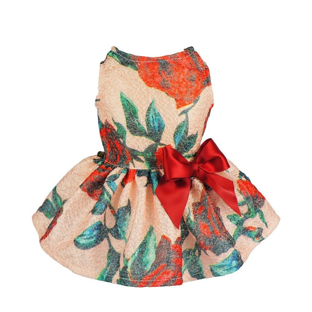Gorgeous Rose Floral Dress Pet Clothing