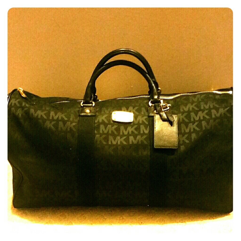 NWT Michael Kors Monogram Black Duffle Bag