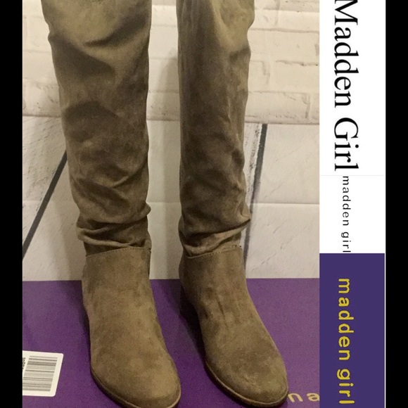 Madden Girl Shoes - Madden Girl faux suede Riding Boots 6 taupe NEW 🎀