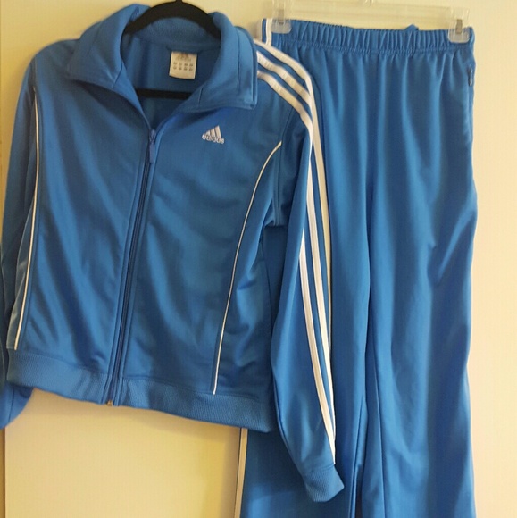 blue tracksuit with white stripes