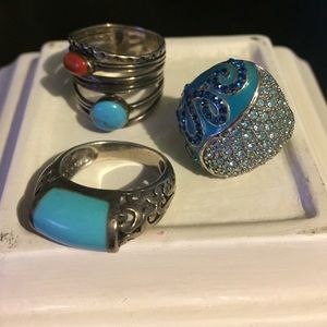 Three sterling silver rings