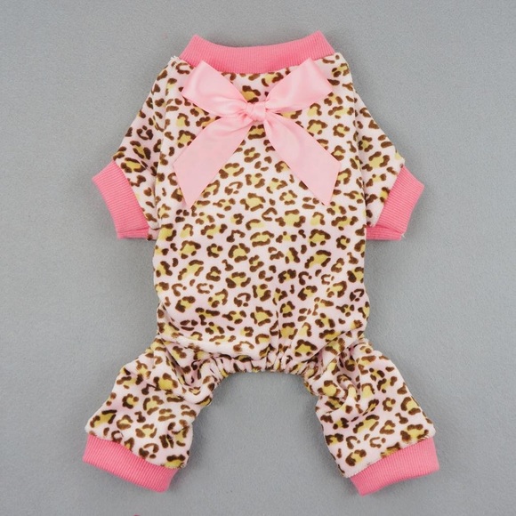 Leopard Print Pajamas Pet Clothing - Picture 2 of 6