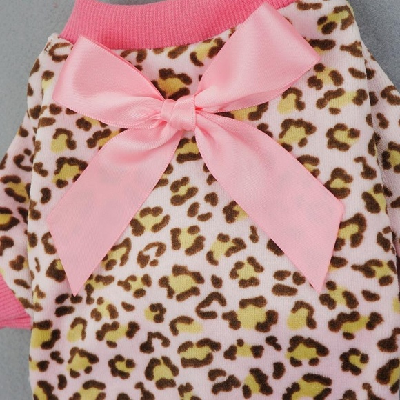 Leopard Print Pajamas Pet Clothing - Picture 3 of 6