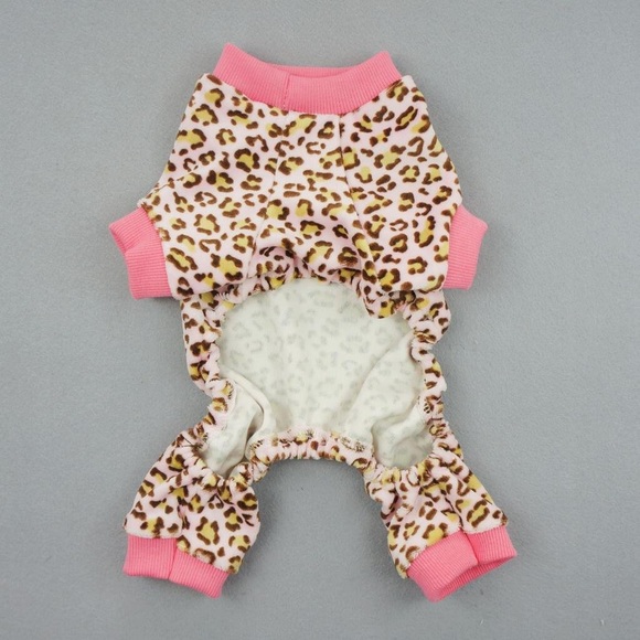 Leopard Print Pajamas Pet Clothing - Picture 5 of 6