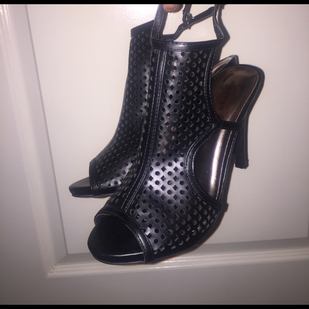 Madden Girl Black CutOut Open Toe Heels