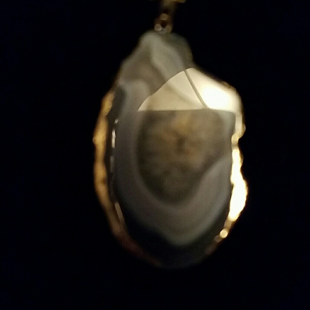 Druzy necklace on a rosary chain