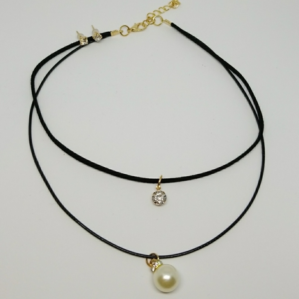 Stone & Pearl Double Choker
