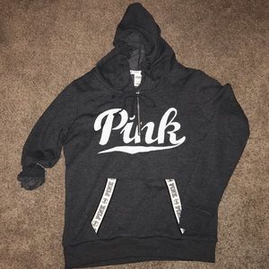 PINK grey half zip hoodie!