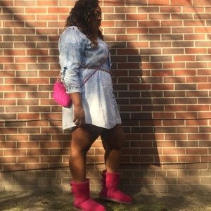 Blue jean button up dress!!