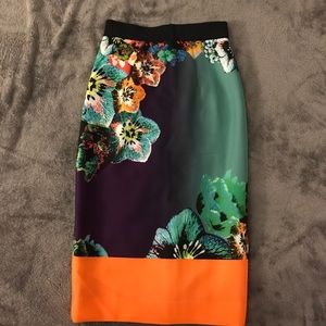 Floral print, scuba material skirt