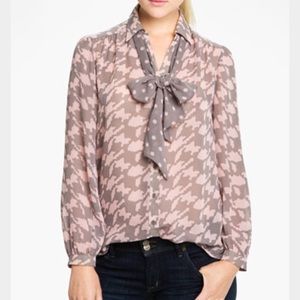 Bellatrix houndstooth blouse with bow