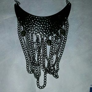 Skulls and cross chain necklace