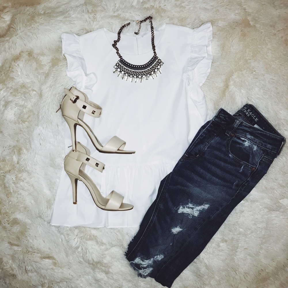 Studded Nude One Strap Heel