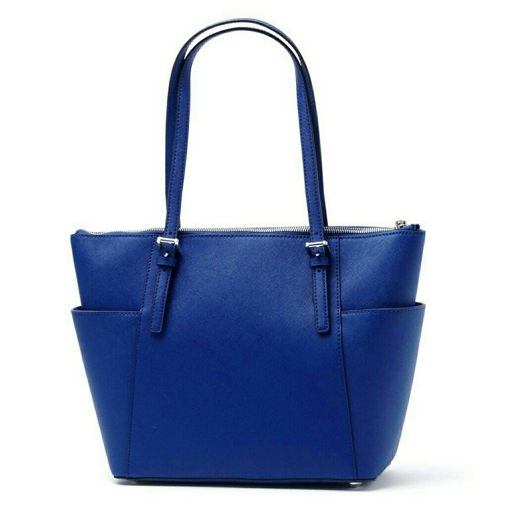 New! MICHAEL KORS Leather Tote Bag Electric Blue - Picture 2 of 8