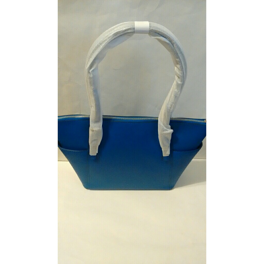New! MICHAEL KORS Leather Tote Bag Electric Blue - Picture 6 of 8