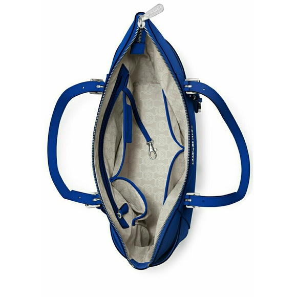 New! MICHAEL KORS Leather Tote Bag Electric Blue - Picture 4 of 8