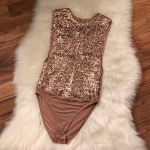 Rose Gold Sequin Bodysuit