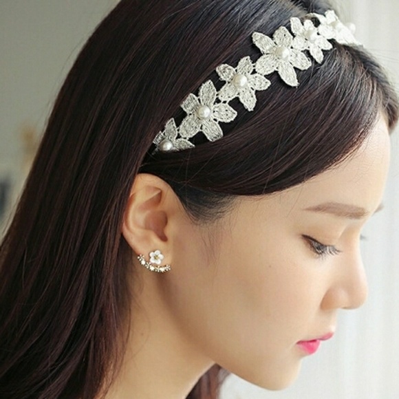 Flower Stud Ear Jacket Earrings - Picture 3 of 5