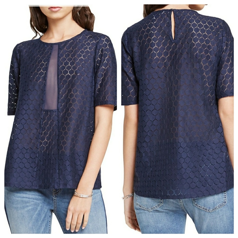 🎉New BCBGENERATION Sheer Honeycomb lace top