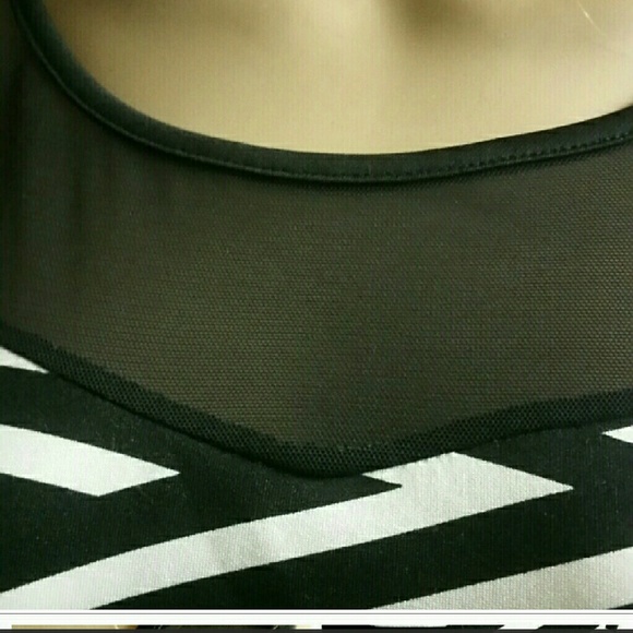 Striped meshed little mini dress L - Picture 3 of 4