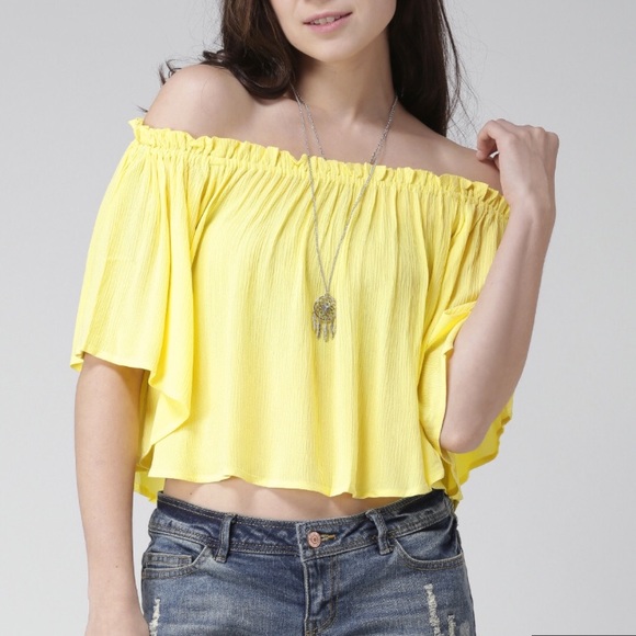 Yellow Off the shoulder top - Picture 1 of 4