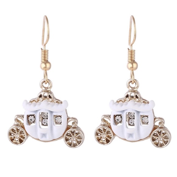 White Carriage Earrings - Picture 5 of 6