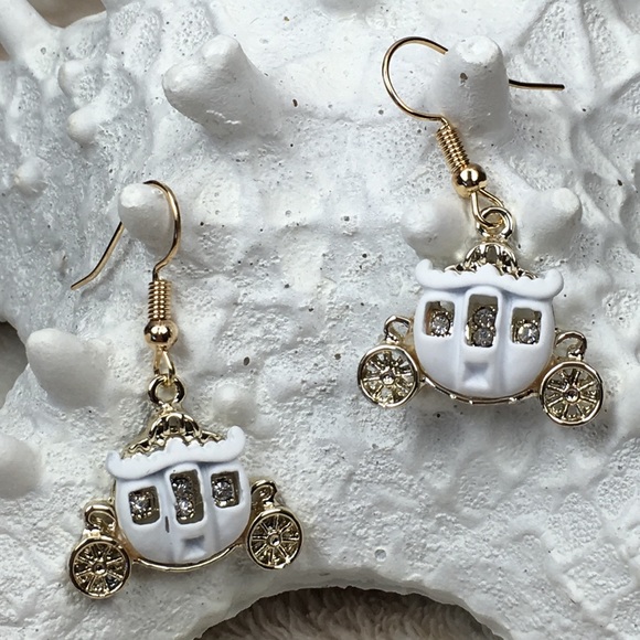 White Carriage Earrings - Picture 6 of 6