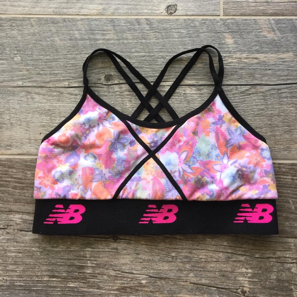 Floral Print New Balance Sports Bra Size S/M