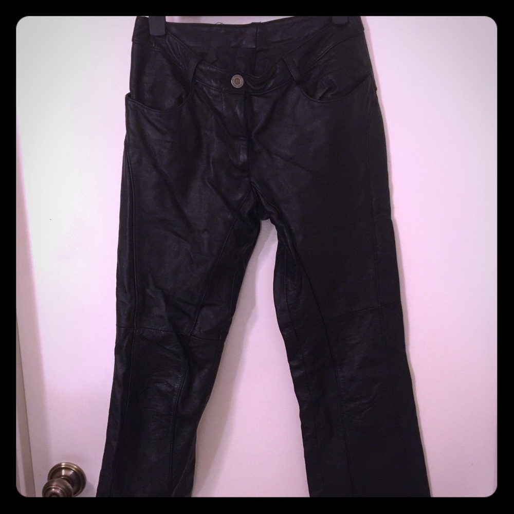 Real leather pants